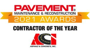 Contractor of the year logo – white